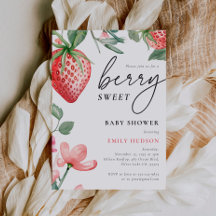 Berry Sweet Floral Baby shower Invitation
