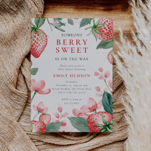 Berry Sweet Floral Baby shower Kaart