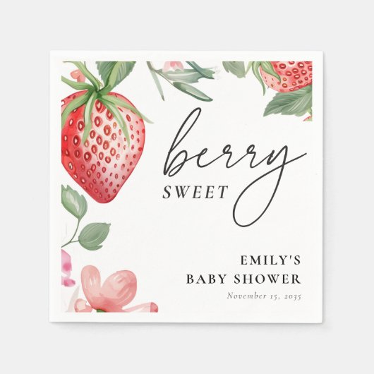 Berry Sweet Floral Baby shower Servet (Voorkant)