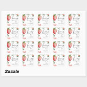 Berry Sweet Floral Baby shower Vierkante Sticker (Vel)