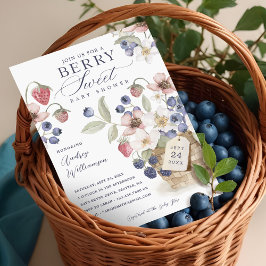 Berry Sweet Floral & Berry Basket Baby shower Kaart