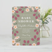 Berry Sweet framboos Baby shower Invitation Kaart (Staand voorkant)