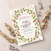 Berry Sweet Fresh Wild Strawberry Foto Verjaardag Kaart