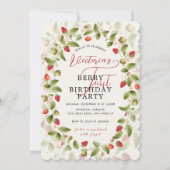 Berry Sweet Fresh Wild Strawberry Foto Verjaardag Kaart (Voorkant)