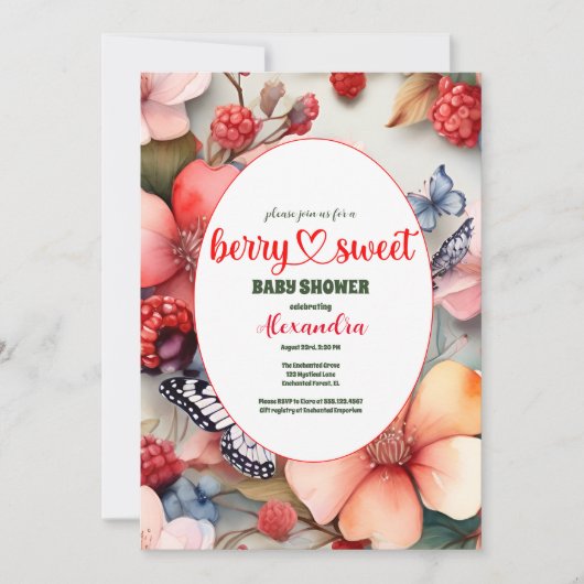 Berry Sweet Fruit Baby shower Kaart (Voorkant)