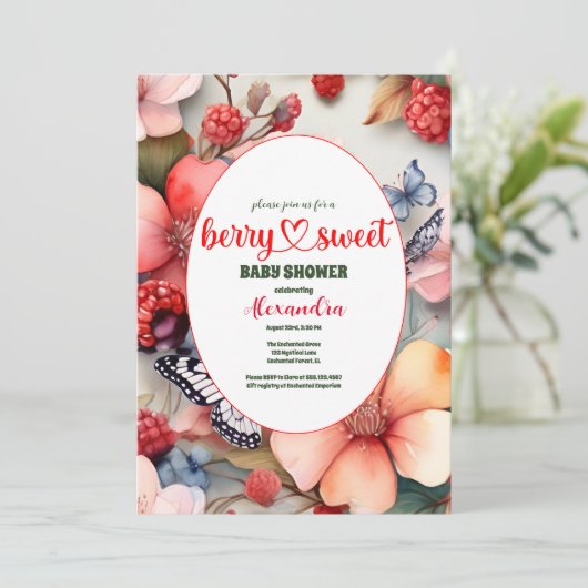 Berry Sweet Fruit Baby shower Kaart (Staand voorkant)