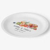 Berry Sweet Fruit Baby shower Papieren Bordje (Gekanteld)