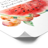 Berry Sweet Fruit Baby shower Welkom Watermeloen Poster (Hoek)
