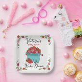 Berry Sweet Fruit Basket Baby shower Papieren Bordje (Feest)