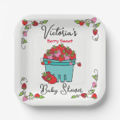 Berry Sweet Fruit Basket Baby shower Papieren Bordje (Voorkant)