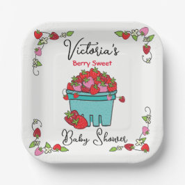 Berry Sweet Fruit Basket Baby shower Papieren Bordje