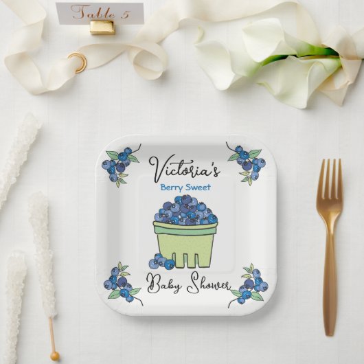 Berry Sweet Fruit Basket Baby shower Papieren Bordje (Huwelijk)