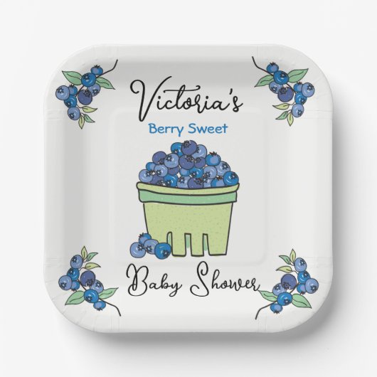 Berry Sweet Fruit Basket Baby shower Papieren Bordje (Voorkant)