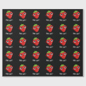 Berry Sweet Funny Strawberry Pun Dark BG Cadeaupapier (Vlak)