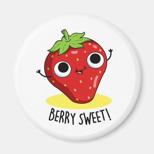 Berry Sweet Funny Strawberry Pun Magneet (Voorkant)
