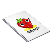 Berry Sweet Funny Strawberry Pun Notitieboek (Rechterzijde)