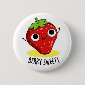Berry Sweet Funny Strawberry Pun Ronde Button 5,7 Cm (Voorkant)
