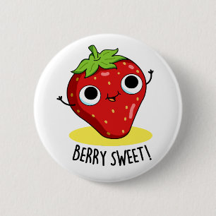 Berry Sweet Funny Strawberry Pun Ronde Button 5,7 Cm