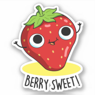 Berry Sweet Funny Strawberry Pun Sticker