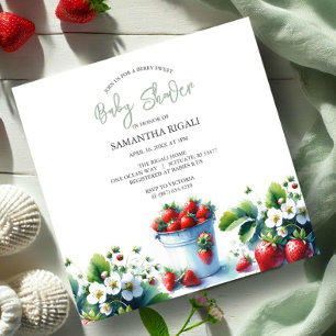 Berry Sweet Gender Neutraal Zomer Baby shower Kaart