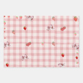 Berry Sweet Geruit patroon boog Coquette Inpakpapier Vel (Voorkant 3)