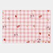 Berry Sweet Geruit patroon boog Coquette Inpakpapier Vel (Voorkant 2)