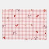 Berry Sweet Geruit patroon boog Coquette Inpakpapier Vel (Voorkant)