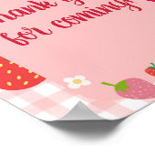 Berry Sweet Gingham Strawberry Bedankt voor je kom Poster (Hoek)
