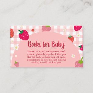 Berry Sweet Gingham Strawberry Boeken voor Baby Informatiekaartje