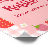 Berry Sweet Gingham Strawberry Diaper Raffle Poster (Hoek)