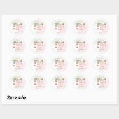 Berry Sweet Girl Baby shower Ronde Sticker (Vel)