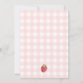 Berry Sweet Girl Pink Bow Strawberry Baby Shower Kaart (Achterkant)