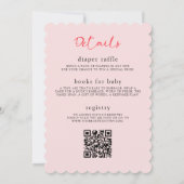 Berry Sweet Girl QR Code All in One Baby Shower Kaart (Achterkant)