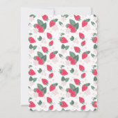 Berry Sweet Girl's 1e verjaardagsfeestje - Aardbei Kaart (Achterkant)