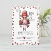 Berry Sweet Girl's verjaardagsfeestje Kaart (Staand voorkant)