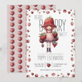 Berry Sweet Girl's verjaardagsfeestje Kaart (Voorkant / Achterkant)