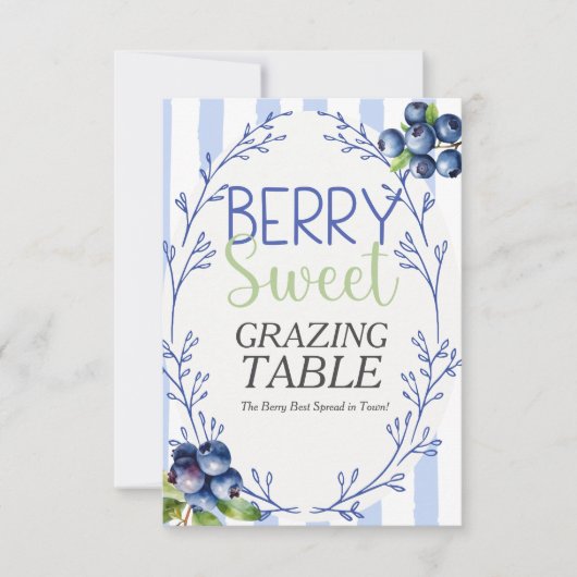 Berry Sweet GRAZING TABLE bosbessen Sign I Kaart (Voorkant)
