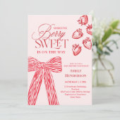 Berry Sweet Hand Drawn Bow Baby Shower Kaart (Staand voorkant)