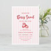 Berry Sweet Hand Drawn Strawberry Baby Shower Kaart (Staand voorkant)