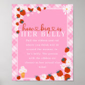 Berry Sweet Hoe groot is haar buik Baby shower spe Poster (Voorkant)
