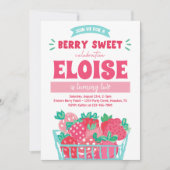 Berry Sweet Invitation | Aardbeienuitnodiging Kaart (Voorkant)