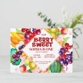 Berry Sweet Invitation Kaart (Staand voorkant)