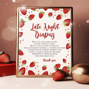 Berry Sweet Late Night Luier Berichten Tafelteken Poster