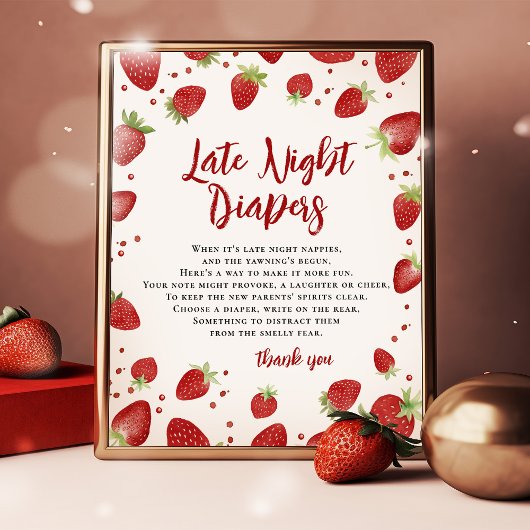 Berry Sweet Late Night Luier Berichten Tafelteken Poster