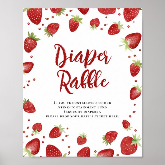 Berry Sweet Luier Raffle Baby shower teken Poster (Voorkant)