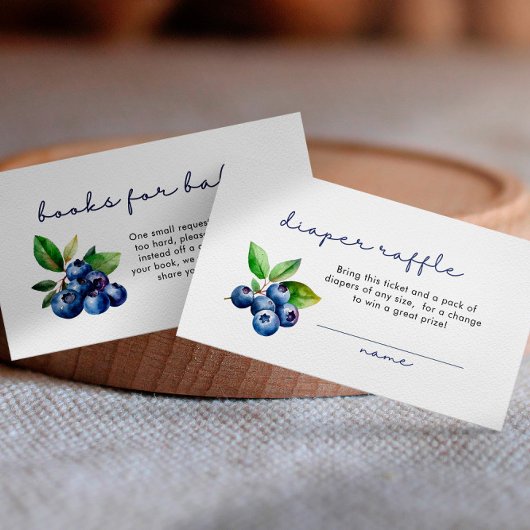 Berry Sweet Luier Raffle Douche Blauwe bessen Informatiekaartje