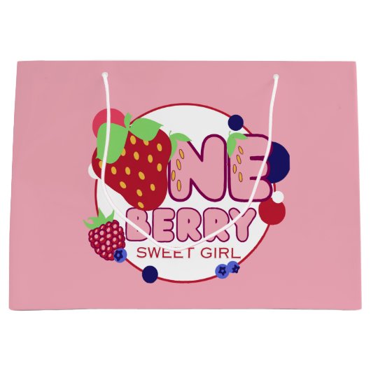 Berry Sweet Meisje Grote Gift Bag Groot Cadeauzakje (Voorkant)