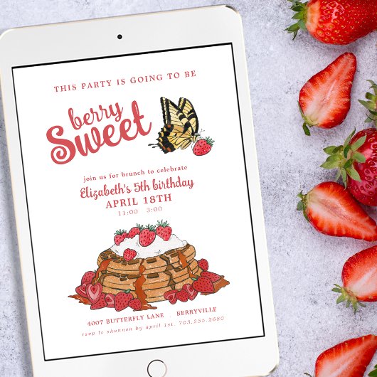 Berry Sweet Meisje's Verjaardag Brunch Kaart