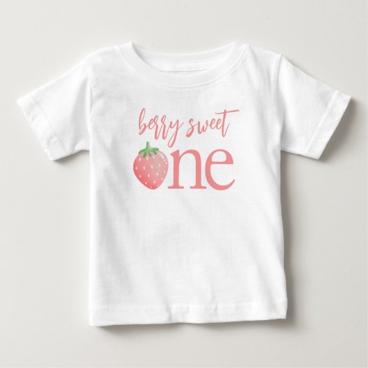 Berry Sweet One Aardbei Eerste Verjaardag Shirt (Voorkant)