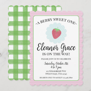 Berry Sweet One Baby shower Kaart